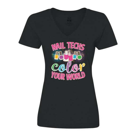 Inktastic Nail Technician Manicurist Salon Gift Women's V-Neck T-Shirt