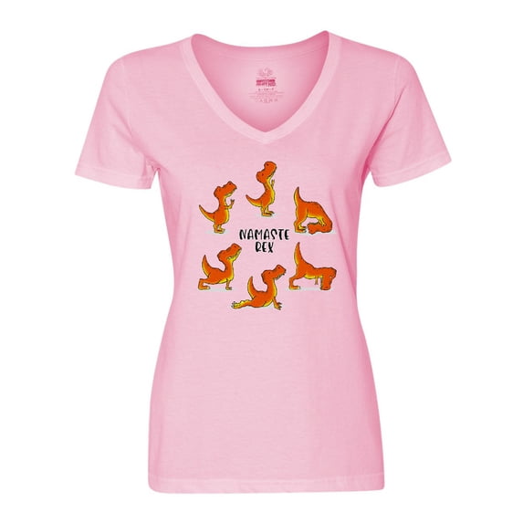 Inktastic Namaste Rex Yoga Master Women's V-Neck T-Shirt