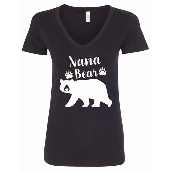 Inktastic Nana Bear in White Women's V-Neck T-Shirt