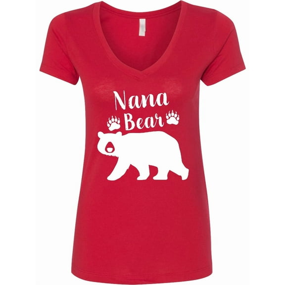 Inktastic Nana Bear in White Women's V-Neck T-Shirt