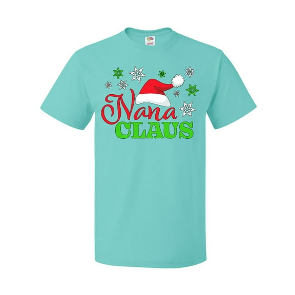 Inktastic Nana Claus with Christmas Santa Hat and Snowflakes T-Shirt
