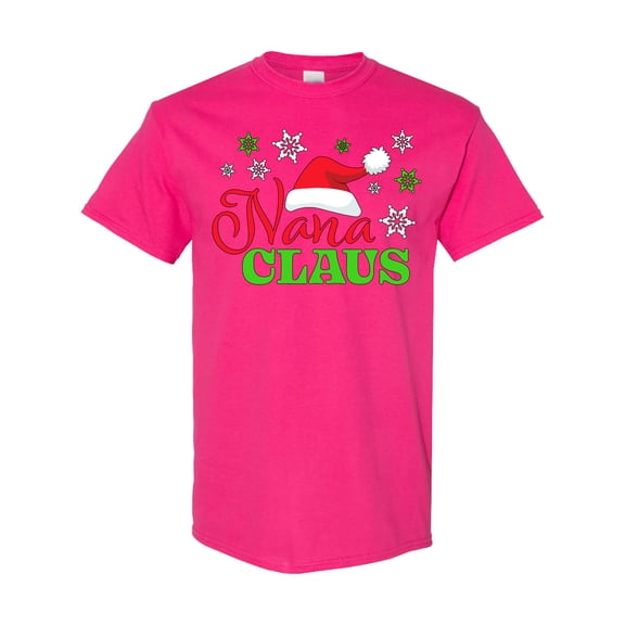 Inktastic Nana Claus with Christmas Santa Hat and Snowflakes T-Shirt