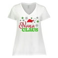 thumbnail image 1 of Inktastic Nana Claus with Christmas Santa Hat and Snowflakes Women's Plus Size V-Neck T-Shirt, 1 of 5