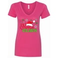 thumbnail image 1 of Inktastic Nana Claus with Christmas Santa Hat and Snowflakes Women's V-Neck T-Shirt, 1 of 5