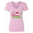 thumbnail image 1 of Inktastic Nana Claus with Christmas Santa Hat and Snowflakes Women's V-Neck T-Shirt, 1 of 5