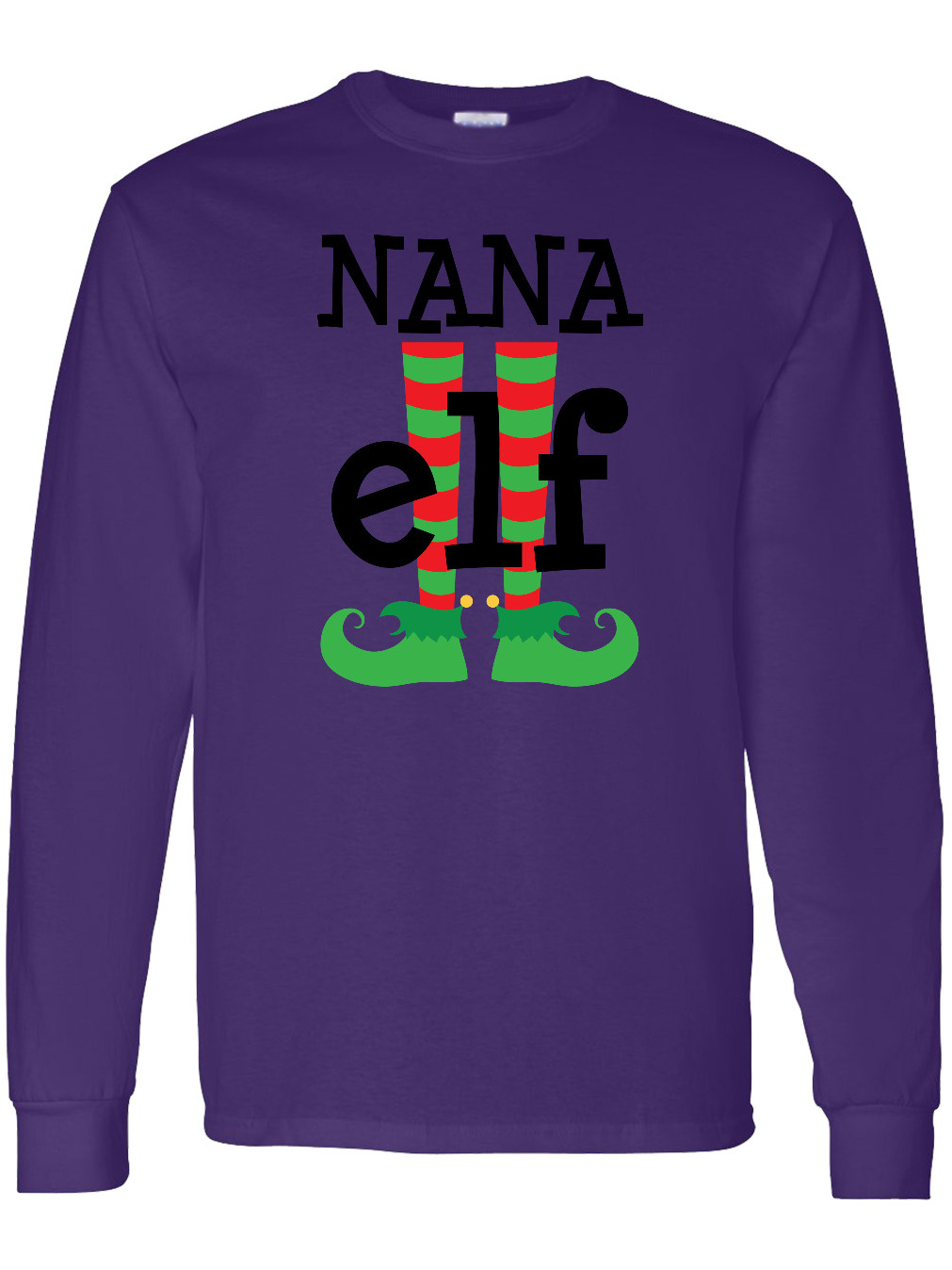 Inktastic Nana Elf Christmas Long Sleeve T-Shirt