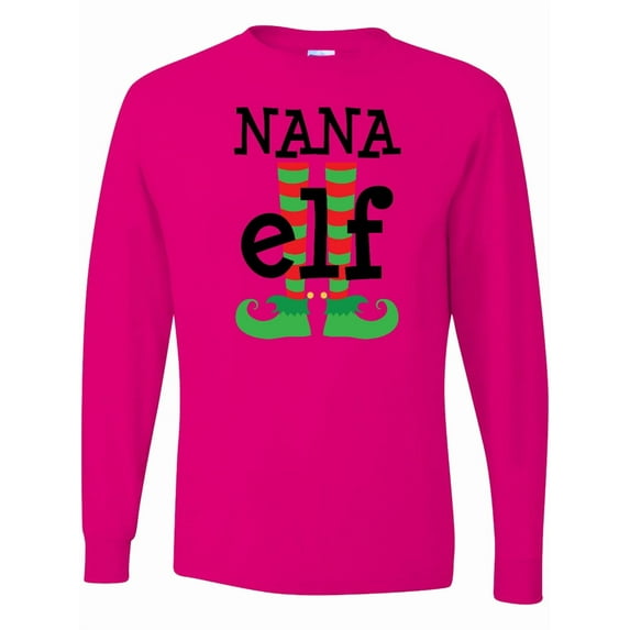 Inktastic Nana Elf Christmas Long Sleeve T-Shirt