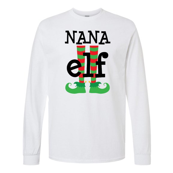 Inktastic Nana Elf Christmas Long Sleeve T-Shirt