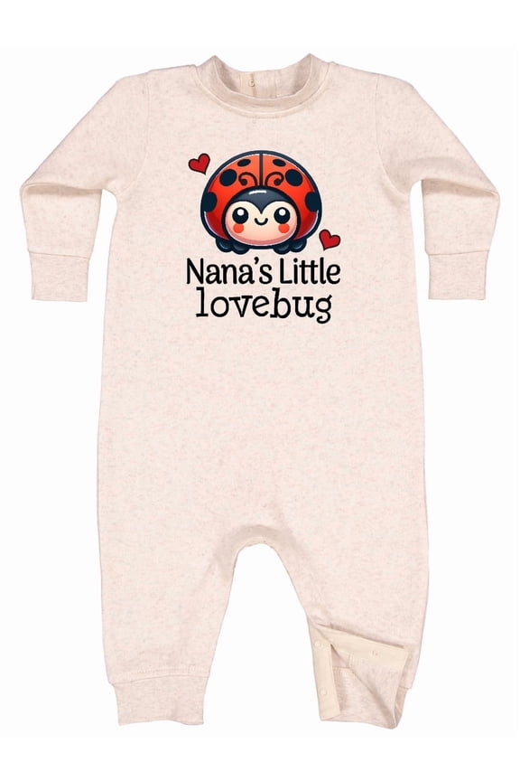 Nana Little Lovebug Grandkids Ladybug Baby Fleece Romper