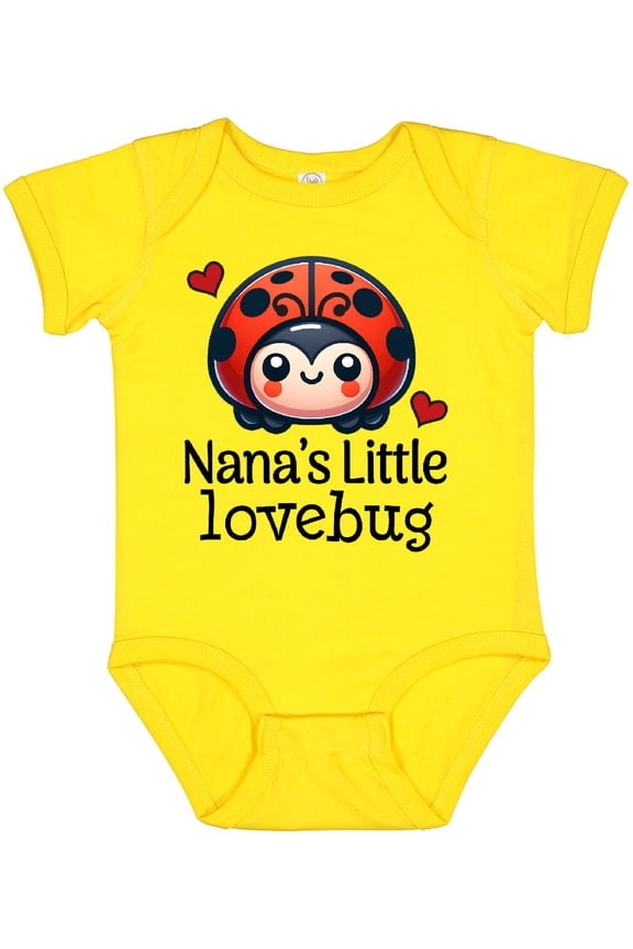 Nana Little Lovebug Grandkids Ladybug Boys or Girls Baby Bodysuit