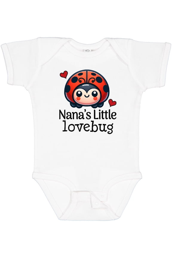 Nana Little Lovebug Grandkids Ladybug Boys or Girls Baby Bodysuit