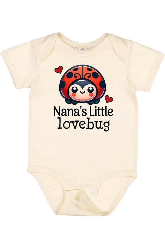 Nana Little Lovebug Grandkids Ladybug Boys or Girls Baby Bodysuit