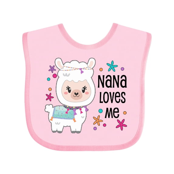 Inktastic Nana Loves Me- Cute and Happy Llama Boys or Girls Baby Bib