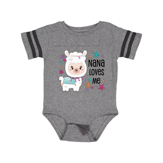 Inktastic Nana Loves Me- Cute and Happy Llama Boys or Girls Baby Bodysuit
