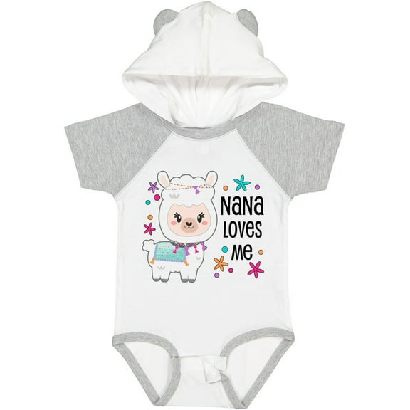 Inktastic Nana Loves Me Cute and Happy Llama Boys or Girls Baby Bodysuit