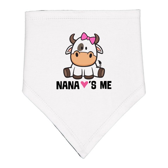 Inktastic Nana Loves Me Girl Cow Baby Bandana Bib