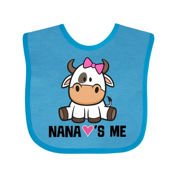 Inktastic Nana Loves Me Girl Cow Girls Baby Bib