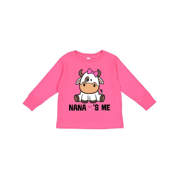 Inktastic Nana Loves Me Girl Cow Girls Long Sleeve Toddler T-Shirt