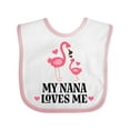 thumbnail image 1 of Inktastic Nana Loves Me Girl Flamingo Girls Baby Bib, 1 of 4