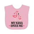 thumbnail image 1 of Inktastic Nana Loves Me Girl Flamingo Girls Baby Bib, 1 of 4