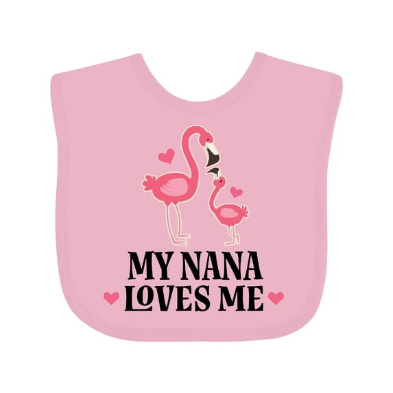 Inktastic Nana Loves Me Girl Flamingo Girls Baby Bib
