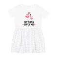 thumbnail image 1 of Inktastic Nana Loves Me Girl Flamingo Girls Toddler Dress, 1 of 5