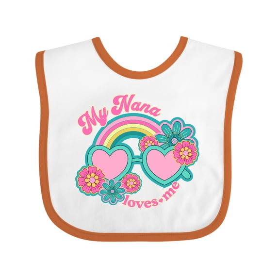 Inktastic Nana Loves Me Girls Granddaughter Girls Baby Bib