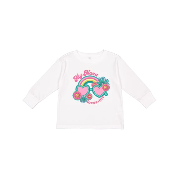 Inktastic Nana Loves Me Girls Granddaughter Girls Long Sleeve Toddler T-Shirt