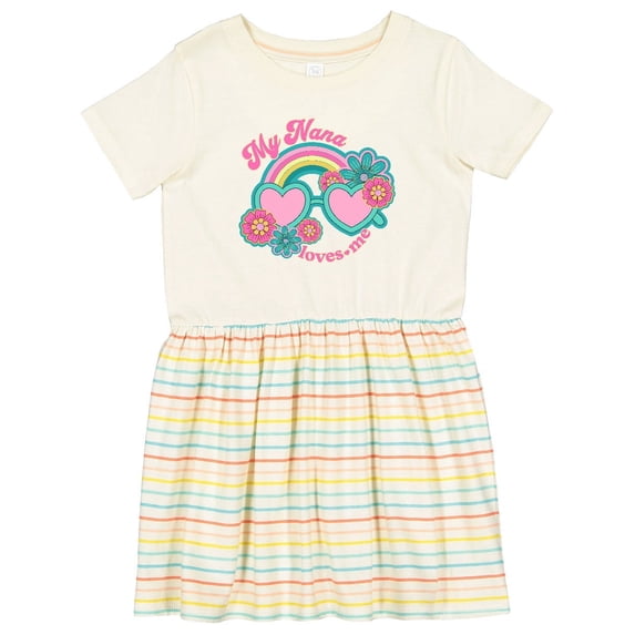 Inktastic Nana Loves Me Girls Granddaughter Girls Toddler Dress