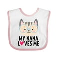 thumbnail image 1 of Inktastic Nana Loves Me Grandchild Girls Baby Bib, 1 of 4