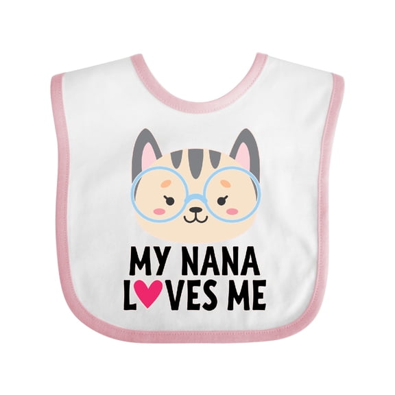 Inktastic Nana Loves Me Grandchild Girls Baby Bib