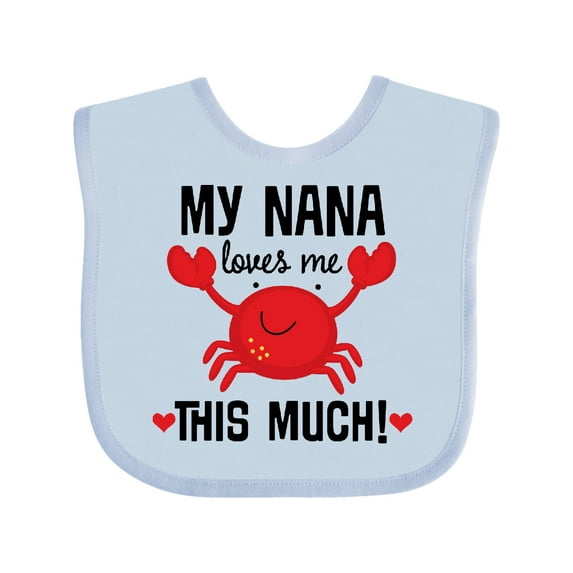 Inktastic Nana Loves Me Grandson Boys or Girls Baby Bib