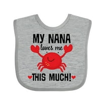 Inktastic Nana Loves Me Grandson Boys or Girls Baby Bib