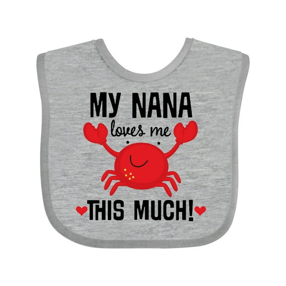 Inktastic Nana Loves Me Grandson Boys or Girls Baby Bib