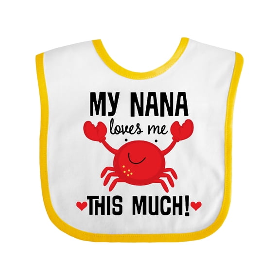 Inktastic Nana Loves Me Grandson Boys or Girls Baby Bib