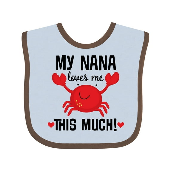 Inktastic Nana Loves Me Grandson Boys or Girls Baby Bib
