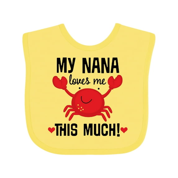 Inktastic Nana Loves Me Grandson Boys or Girls Baby Bib
