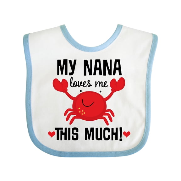 Inktastic Nana Loves Me Grandson Boys or Girls Baby Bib