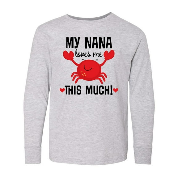 Inktastic Nana Loves Me Grandson Gift Long Sleeve Youth T-Shirt