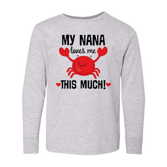 Inktastic Nana Loves Me Grandson Gift Long Sleeve Youth T-Shirt
