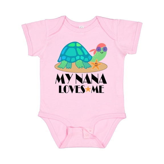 Inktastic Nana Loves Me Turtle Grandchild Boys or Girls Baby Bodysuit