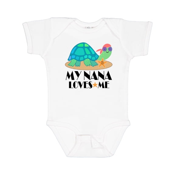 Inktastic Nana Loves Me Turtle Grandchild Boys or Girls Baby Bodysuit