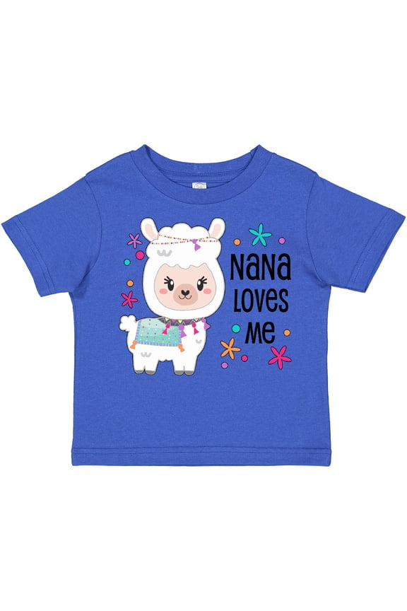 Nana Loves Me Cute and Happy Llama Boys or Girls Toddler T-Shirt