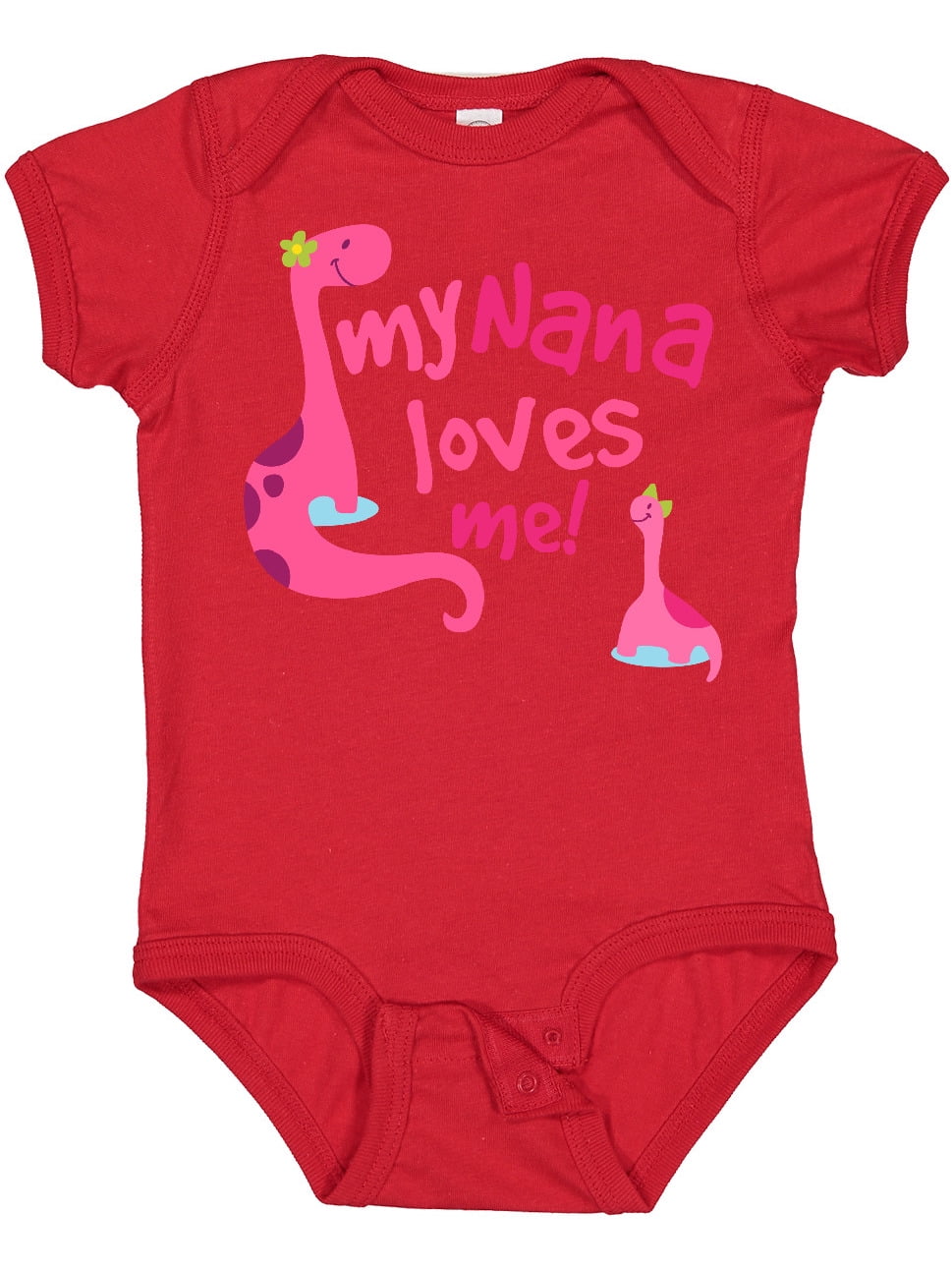 Inktastic Nana Loves Me dinosaur Girls Baby Bodysuit - Walmart.com