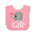 thumbnail image 1 of Inktastic Nana Loves Me for Grandkids Boys or Girls Baby Bib, 1 of 4