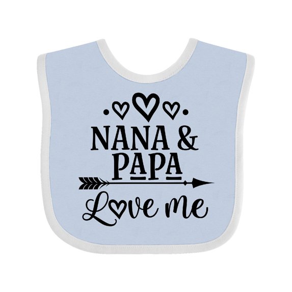 Inktastic Nana Papa Love Me Grandchild Boys or Girls Baby Bib