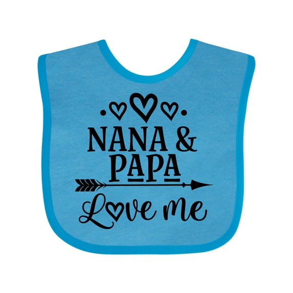 Inktastic Nana Papa Love Me Grandchild Boys or Girls Baby Bib