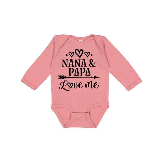 Inktastic Nana Papa Love Me Grandchild Boys or Girls Long Sleeve Baby Bodysuit