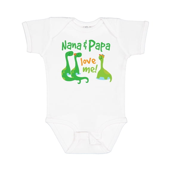 Inktastic Nana Papa Love Me Grandchild Dinosaur Boys Baby Bodysuit