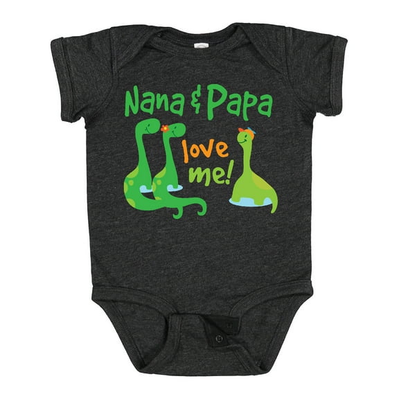 Inktastic Nana Papa Love Me Grandchild Dinosaur Boys Baby Bodysuit